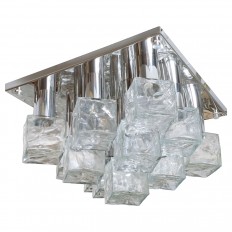 Square polished nickel flush mount